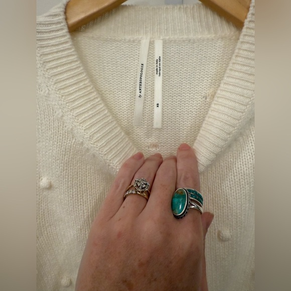 Anthropologie Cream Textured Knit Top - Picture 2 of 5